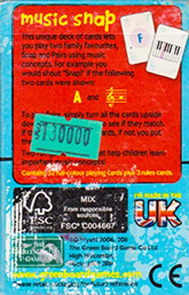 FLASH CARDS MUSIC SNAP